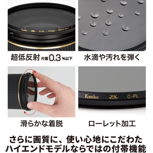 Kenko PL Filter ZX Circular PL 82mm High Transmission Polarizing Film Water/Oil - Picture 6 of 7