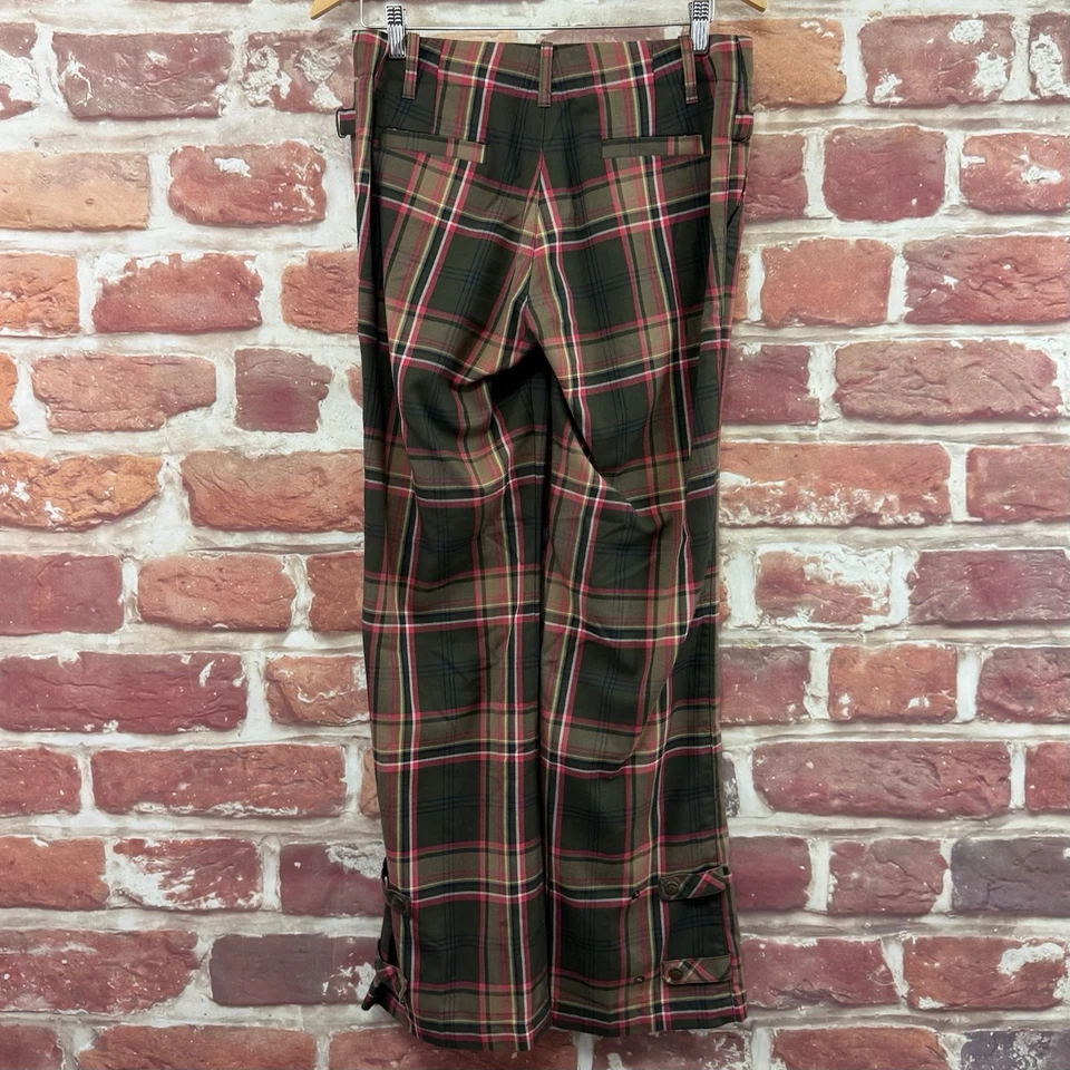 Vintage Tommy Hilfiger Pants Womens 2 Multicolor Tartan Plaid Y2K Buckles Preppy - Image 2 of 4