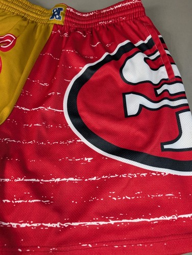 SF 49ers Shorts Mens Extra Large Red Gold Mitchell Ness Lined Jumbotron 3.0 - Picture 2 of 13