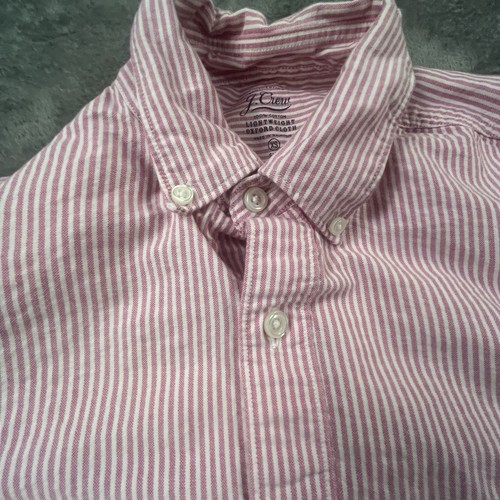 Camicia J CREW extra small leggera tessuto Oxford rosa righe bottoni slim - Foto 6 di 10