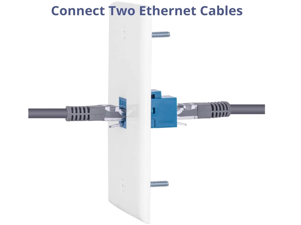 2 Port Wall Plate RJ45 Ethernet CAT6 Keystone Inline Coupler Female-4 Pack - Image 4 of 4