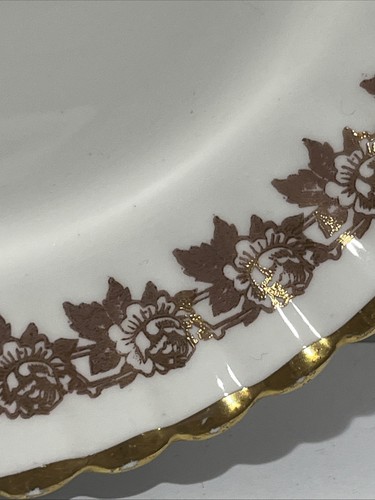 Vtg Royal Stafford Harmony Gold, Brown Set Of 5 Salad, Dessert Plate 8 1/4” D - Picture 3 of 7