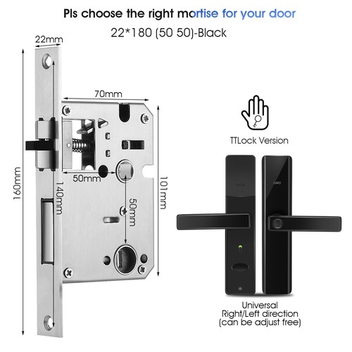 Cerradura de puerta inteligente, entrada de 6 vías, huella digital/código/llave/NFC, Wi-Fi Tuya - Imagen 4 de 16