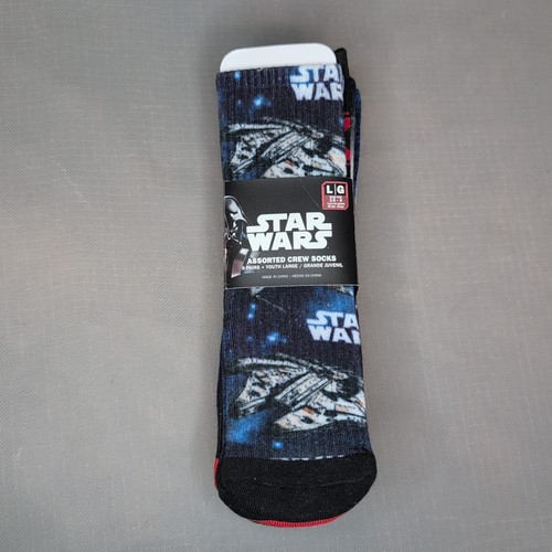 Star Wars Assorted Crew (Youth Large) 9 Pairs Shoe Size 13-4
