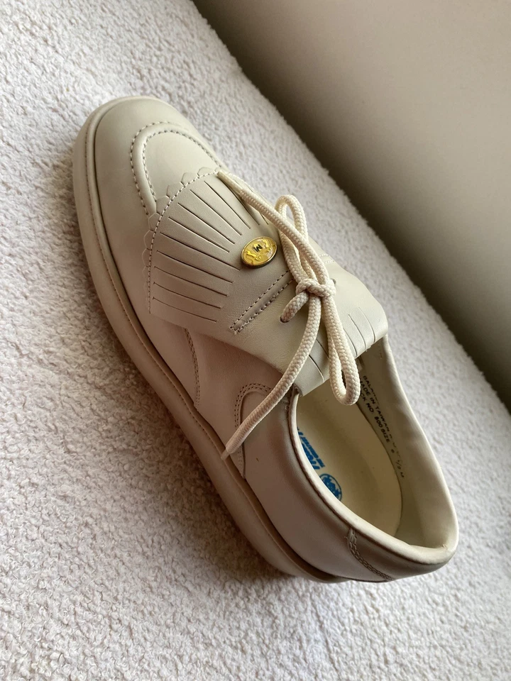 Zapatos de golf MacGregor para mujer talla 6,5 cuero tostado cierre flecos Foto 3 de 4