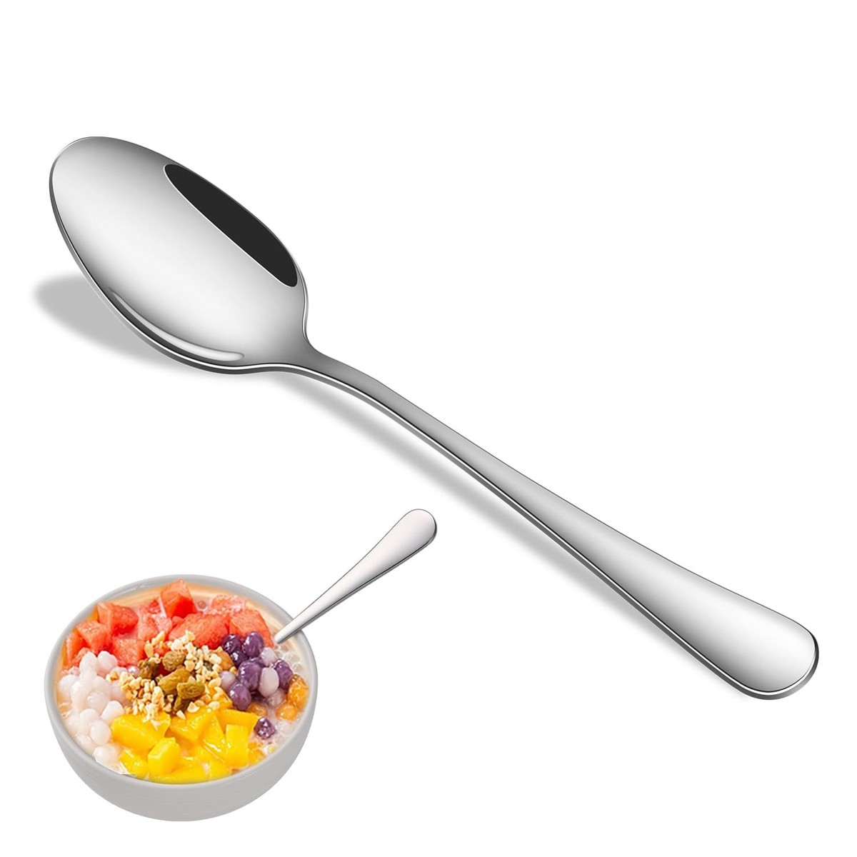 Dinner Spoon Set,8-Piece 7.3 Inch Soup Spoons,Premium Food Grade