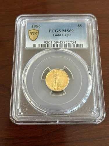 🔥1986 $5 Gold American Eagle, PCGS MS69, Roman Numeral Date, FIRST YEAR ISSUE🔥