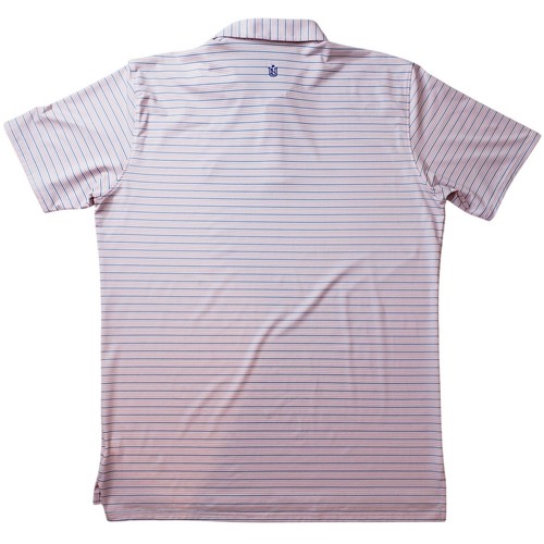 Holderness & Bourne S/S Polo Shirt Orange Blue White Stripe Men's Size Large - Picture 7 of 12