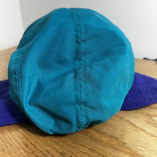 Vintage Columbia Bugaboo 5 Panel Hat Purple Teal XL USA w/ Fleece Liner Cap 90s - Picture 8 of 23