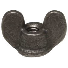 Wing Nut, 1/4"-20, Steel, Black Oxide, 0.688 In Ht, 1.06 In Max Wing Span, 10