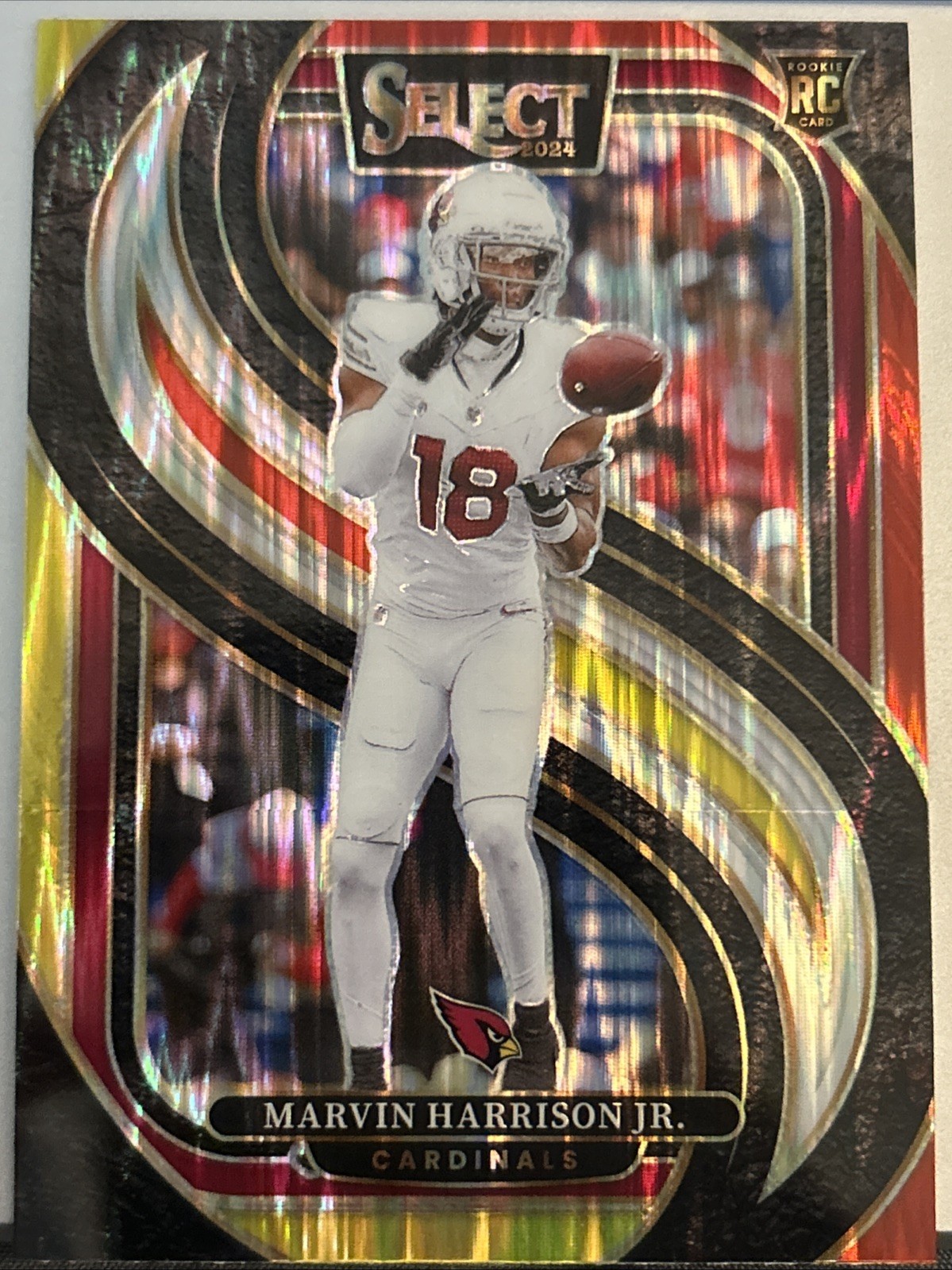 2024 Panini Select Premier Level Marvin Harrison Jr. #115 Red Yellow Shock (RC)