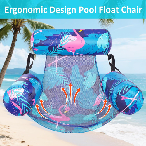 Sedia Galleggiante Piscina Gonfiabile - Confezione da 2 Galleggianti Piscina Adulti Resistenti, Galleggiante Acqua - Foto 3 di 12