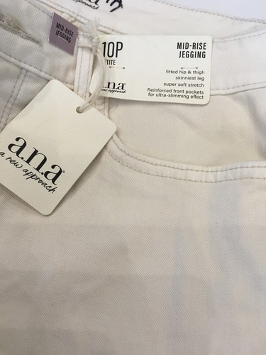a.n.a cremefarbene Hose Größe 10P mittelhoher Bund Jegging neu mit Etikett Defekt Transfer - Bild 3 von 11