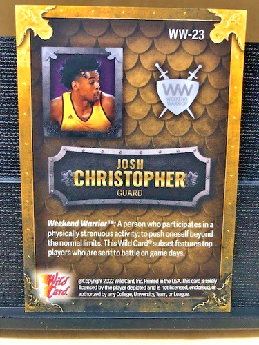 2022 Wild Card Matte 13/15 Josh Christopher Weekend Warrior Basketball WW-23/Mnt - Picture 4 of 10