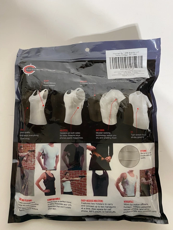 Tactical Holster Shirt Mens XL White Tee Conceal Carry New Sealed - Image 2 of 2
