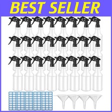 Heavy Duty 24-Pack 32 oz Spray Bottles with Labels  Nozzles - Leak-Proof Design