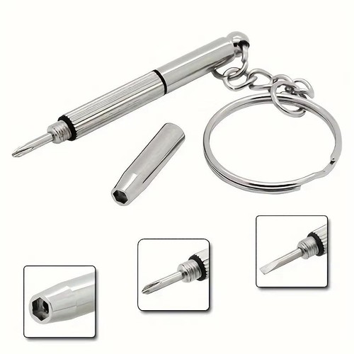 Kit Riparazione Mini Occhiali 3 in 1 - Cacciavite Portachiavi per Specifiche e Orologi - Foto 26 di 26