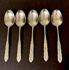 Oneida Deluxe Floral Bouquet Stainless Flatware Piece Soup Spoons Lot Of 5
