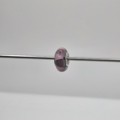 Genuine Pandora Purple Triangles Murano Charm ALE 925 790635 - Picture 2 of 4