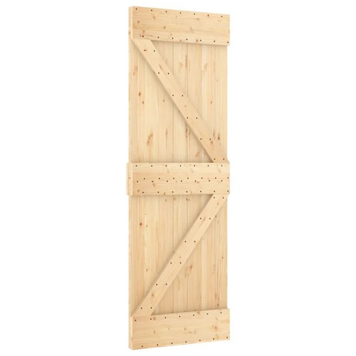 Sliding Door with Hardware Set 70x210 cm Solid Wood Pine Interior Door Hom 03248 - Picture 3 of 11