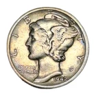 1942-D Mercury Silver Dime Nicely Circulated Beautiful Toning 90% Silver US Coin