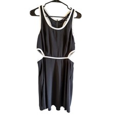 Vintage Express Cutout Dress White Trim Size 8 2010s Trendy Outfit