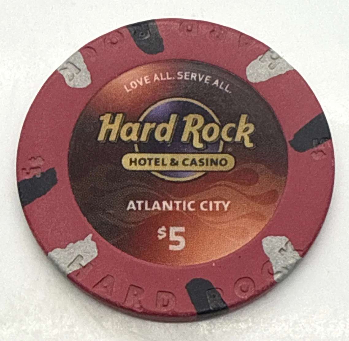 Hard Rock Chip In Collectible Individual $5 Casino Chips for sale