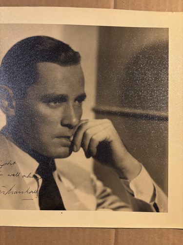 Herbert Marshall Fantastic Very Rare Early Autographed Oversize 10/13 Photo 30s - Picture 3 of 8