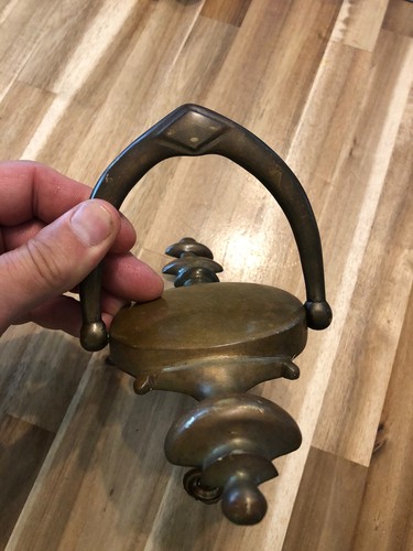 Vintage Brass Door Knocker Large Size Classic Patina 9x4 1950’s - Picture 2 of 7