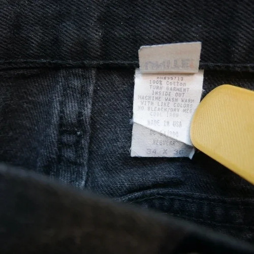 Vintage Diamond Cut Gusset Jeans Men's 34x36 Black American Made 100% Cotton - Picture 11 of 11