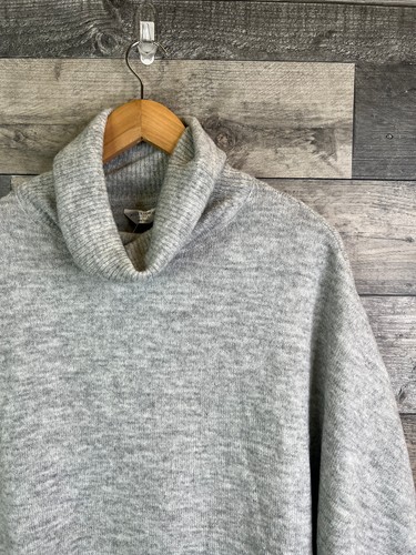 Poncho de punto gris para mujer Monzón suéter cuello alto cuello alto suéter - Imagen 3 de 9