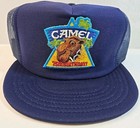 Vtg Joe Camel 75th Birthday Cigarette Patch Snap Back Mesh Trucker Cap Deadstock