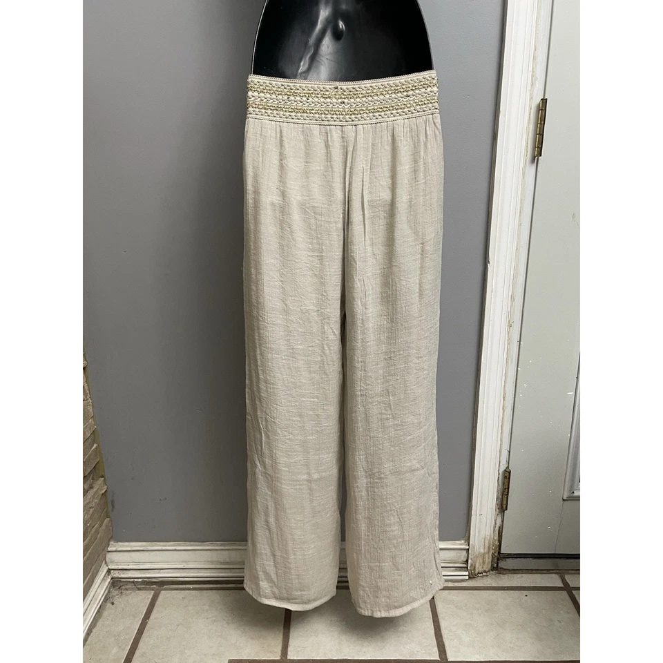 JM Collection beige rayon wide leg Dressing Womens, resort wear Size PS - Image 2 of 4