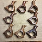 Set of 8 Vintage Birds Wooden Bird Napkin Ring Holders Phillipines