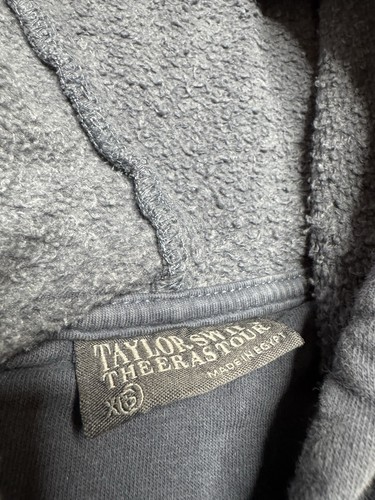 Taylor Swift The Eras Tour Hoodie Men’s Extra Small Blue Faded Preowned - Picture 4 of 5