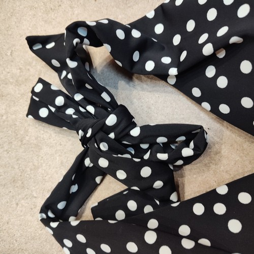 Chaps Polkadot One Piece Swimsuit Halter Neck Ruched Retro Pin Up Style Size 18 - Picture 5 of 10