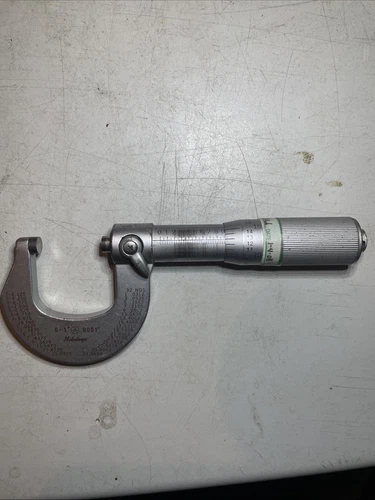 Vintage Mitutoyo 0-1” .0001” Outside Micrometer W/ Carbide Faces + Spindle Lock