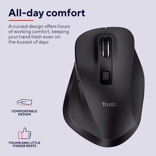 Trust Fyda Rechargeable Wireless Mouse Made With Recycled Materials, 800-2400 DP - Picture 6 of 10