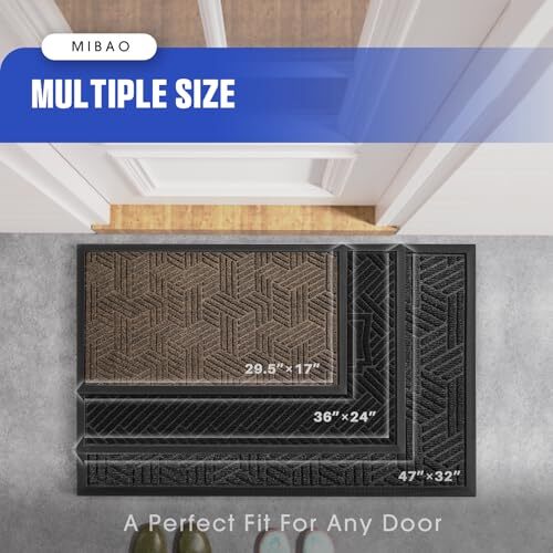 Fußmatte Außeneingang, extra robuste Willkommensmatte, 29,5" x 17" schwarz - Bild 2 von 7