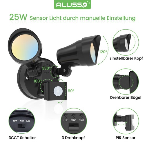 LED Fluter Außenleuchte mit Bewegungsmelder Wandleuchte Mit/ohne Fernbedienung - Bild 7 von 20