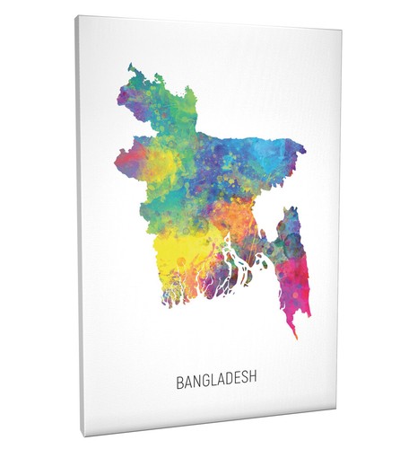 Bangladesh Map, Poster, Canvas or Framed Print, watercolour painting 10779 - Picture 4 of 9