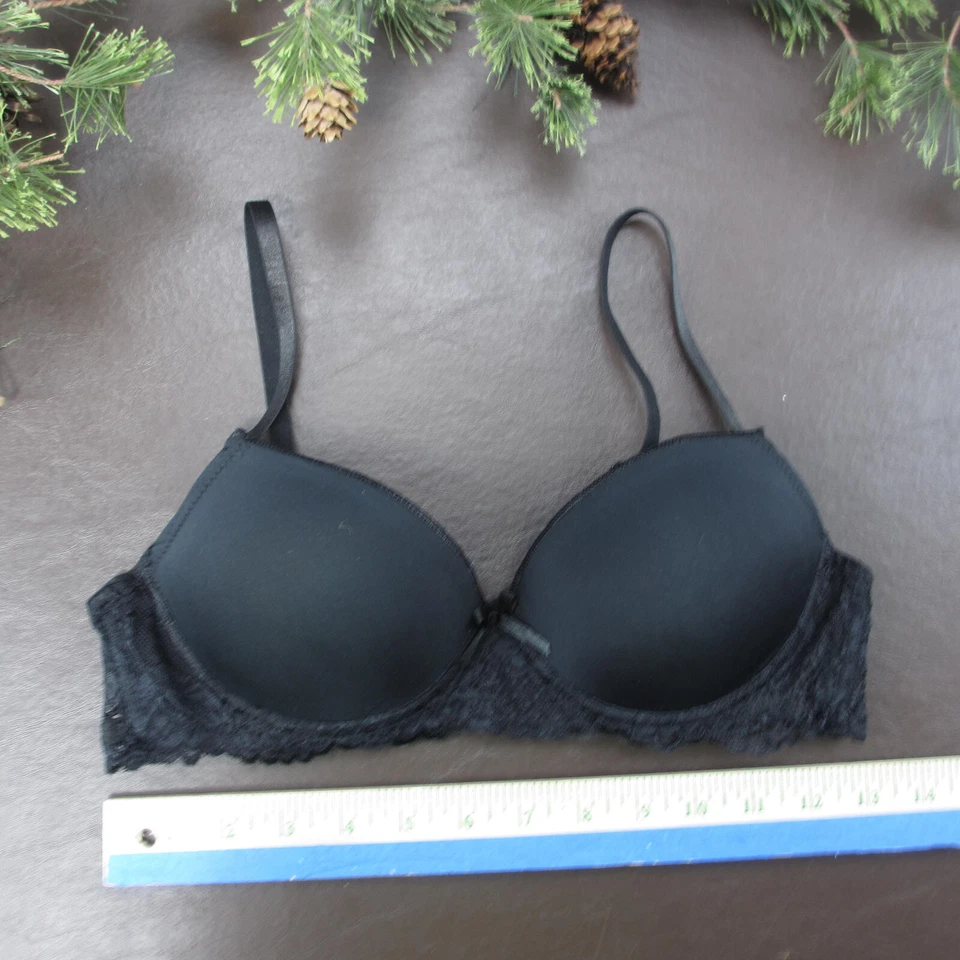 Sujetador Felina Talla 34B Negro Acolchado Con Aros Cierre Ajustable Espalda Foto 2 de 4