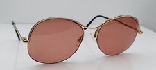 Vintage Logo Paris 110-02 Gold Oval Half-Rim Metal Sunglasses France FRAMES ONLY