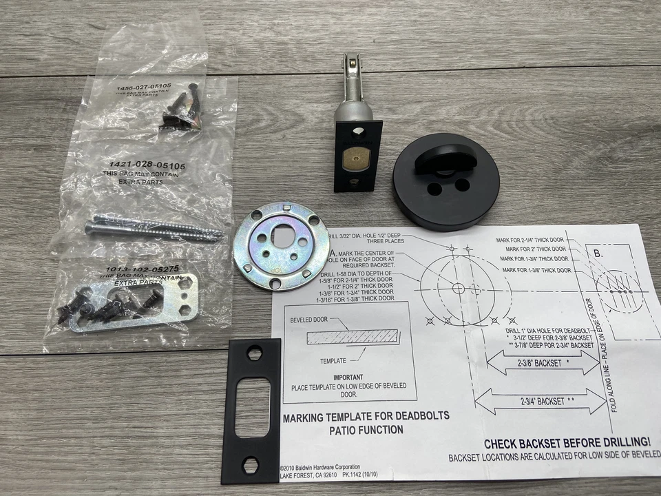 Baldwin 8241190PAT Contemporary One-Sided Deadbolt - Satin Black - Image 2 of 2