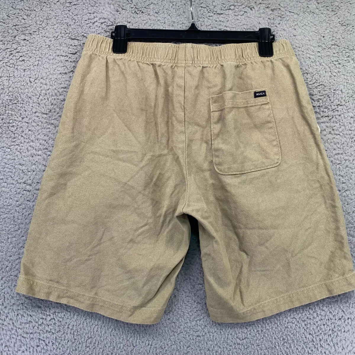 RVCA Mens Shorts Size Medium Brown Potato Sack Burlap Hemp Cotton