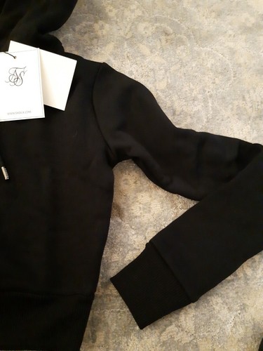 Siksilk Ladies.black Crop Hoodie. Size 4. - Picture 3 of 8