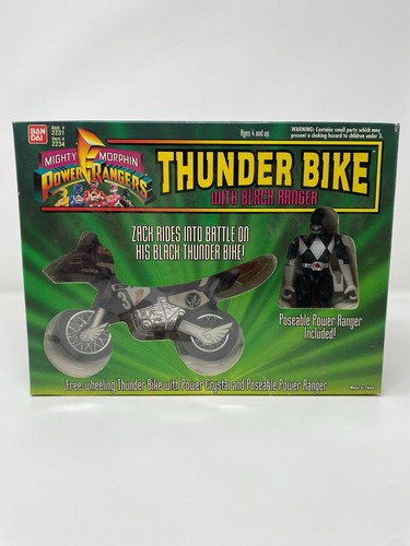 ๐๏ธ 1994 Mighty Morphin Power Rangers Zack & Thunder Bike by Bandai ๐๏ธ - Picture 2 of 10