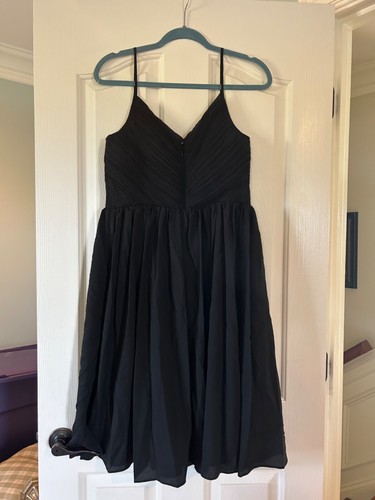 NWT Banana Republic Womens Dress 10 Black Spaghetti Strap Back Zip Lined - Picture 3 of 5