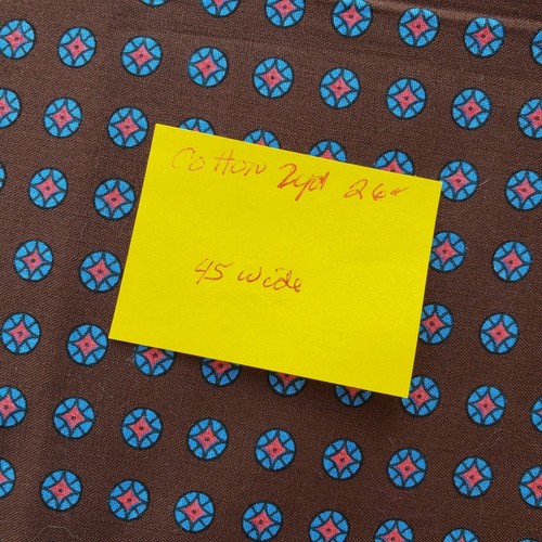 Brown Circle Print Cotton Sewing Quilting Fabric 2 yards + - Picture 3 of 3