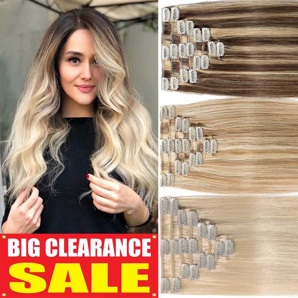Clip In Full Head Remy Real Human Hair Extensions Highlight Ombre Hair Long Weft | eBay Clip In Full Head Remy Real Human Hair Extensions Highlight Ombre Hair Long Weft | eBay